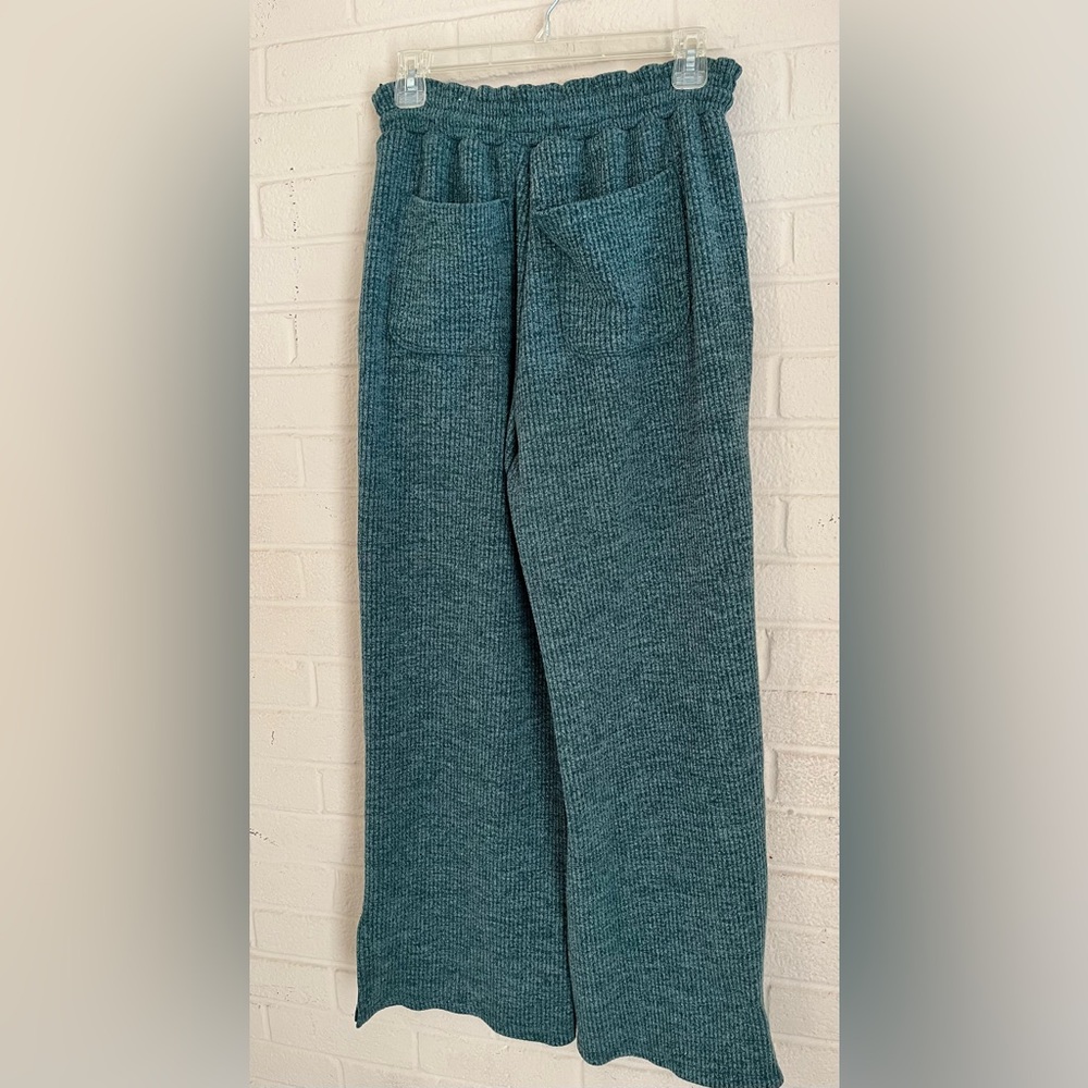 SO Green High Rise Wide Leg Lounge Pants - Picture 4 of 5